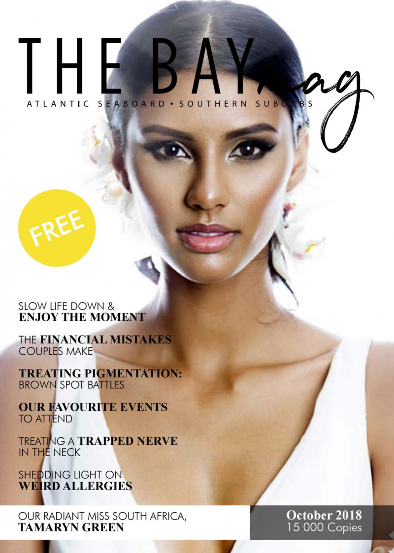 Tamaryn Green featured on the The Bay Mag cover from October 2018