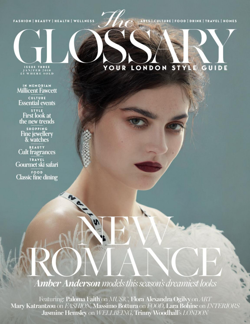 Amber Anderson featured on the The Glossary cover from December 2017