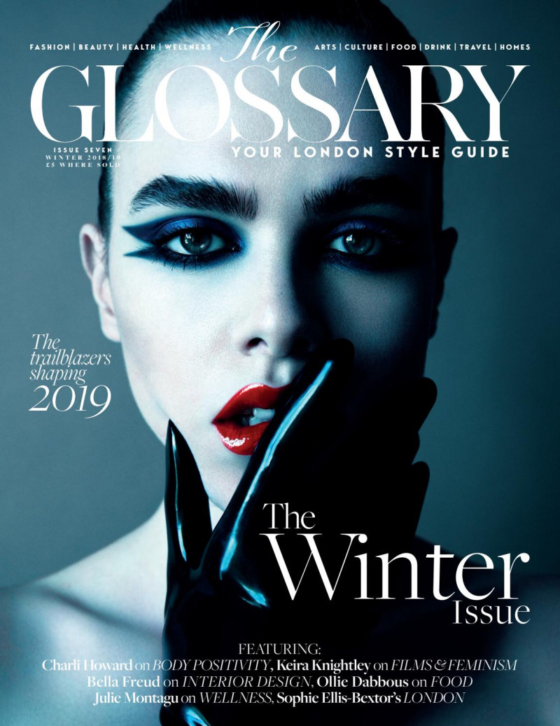 Charli Howard featured on the The Glossary cover from December 2018