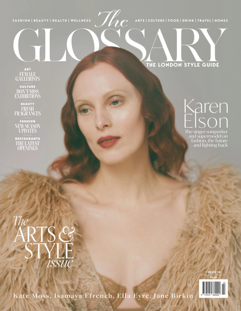 Karen Elson featured on the The Glossary cover from September 2022