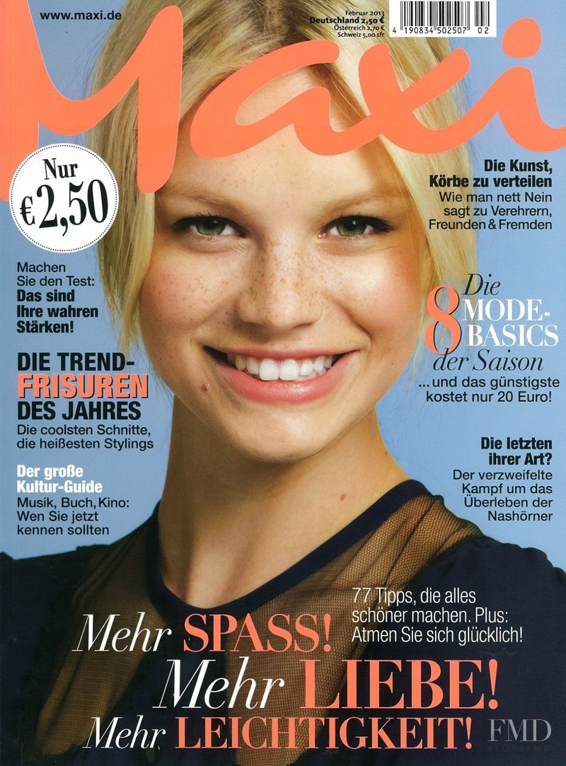 Nadine Leopold featured on the Maxi Germany cover from February 2013