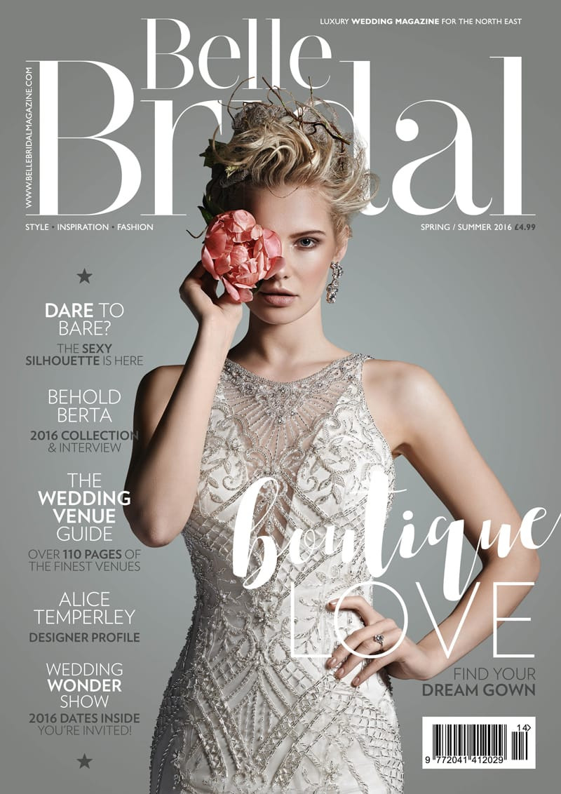  featured on the Belle Bridal Magazine cover from March 2016