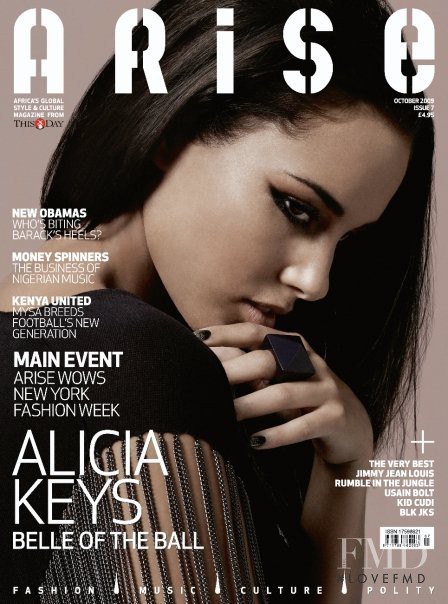 Alicia Keys featured on the Arise cover from October 2009