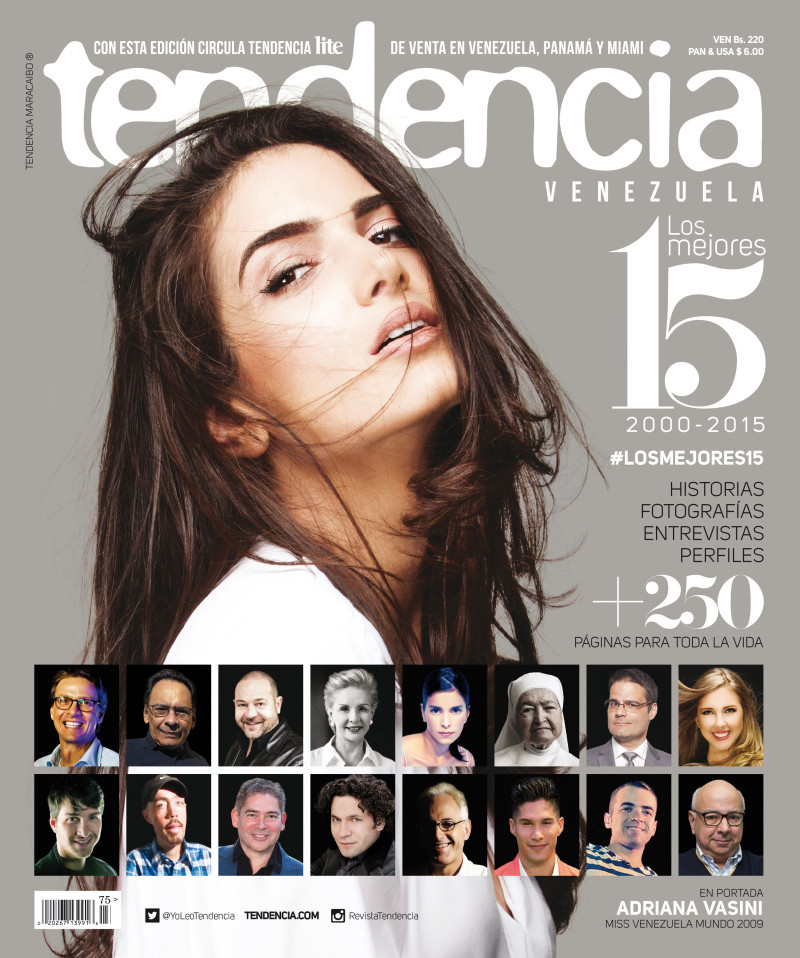 Adriana Vasini featured on the Tendencia cover from March 2015