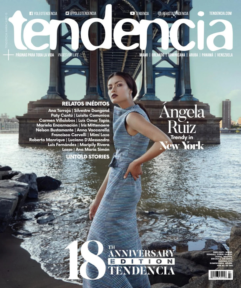 Angela Ruiz featured on the Tendencia cover from March 2018