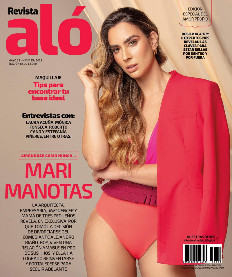 Mari Manotas featured on the Revista Aló cover from May 2022