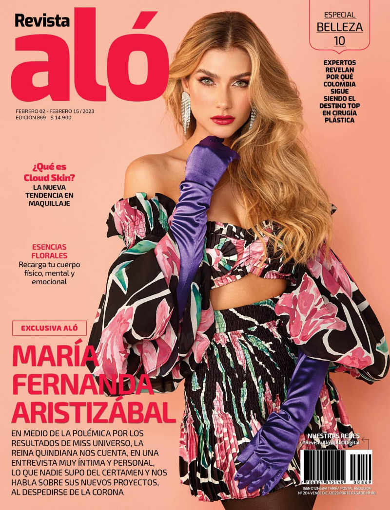 Maria Fernanda Aristizabal featured on the Revista Aló cover from February 2023