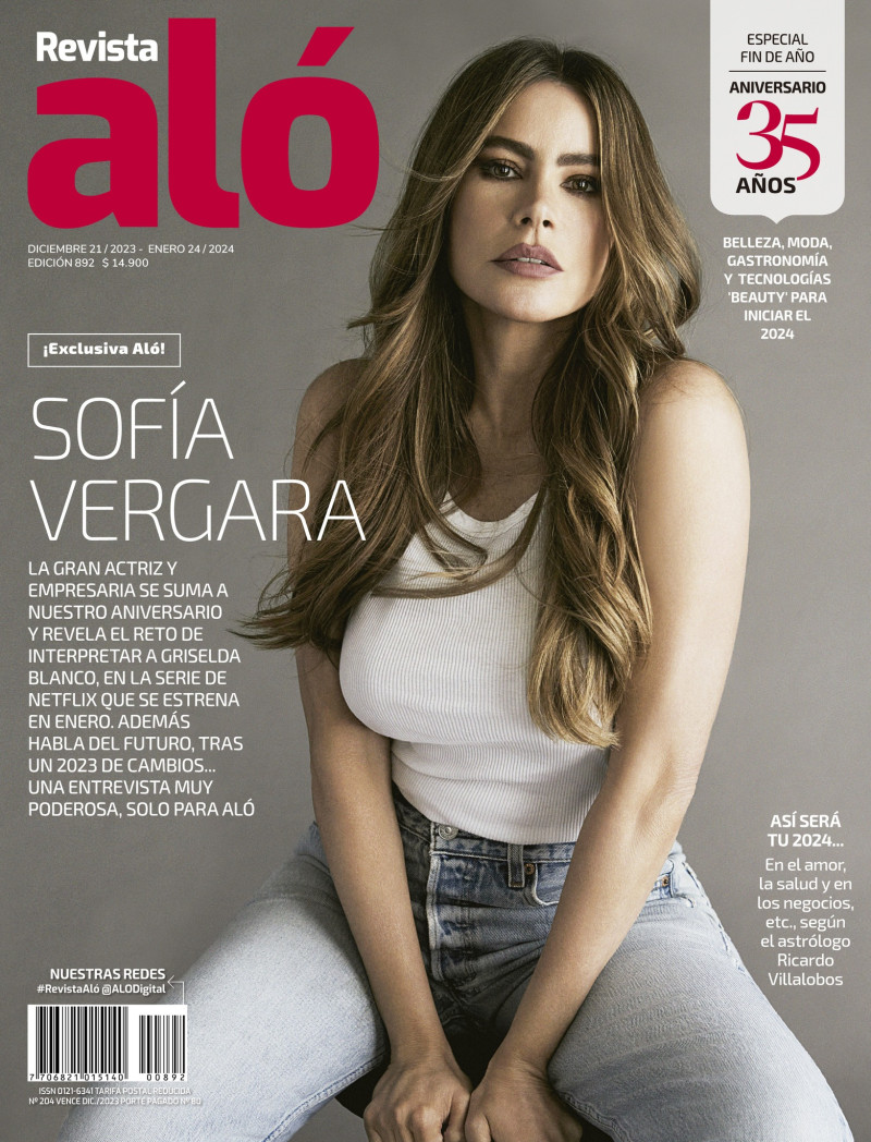 Sofia Vergara featured on the Revista Aló cover from December 2023