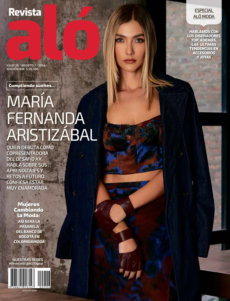 Maria Fernanda Aristizabal featured on the Revista Aló cover from July 2024