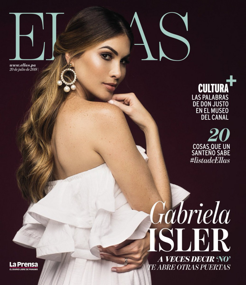 Gabriela Isler featured on the Ellas cover from July 2018