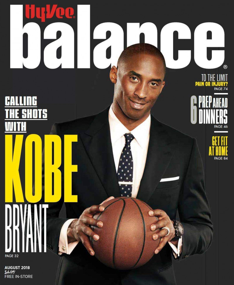 Kobe Bryant featured on the Hy-Vee Balance cover from August 2018