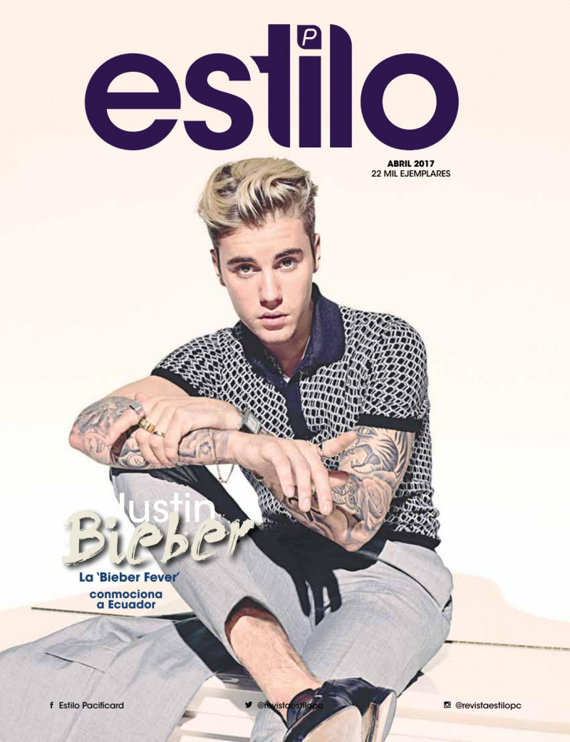 Justin Bieber featured on the Estilo Pacificard cover from April 2017