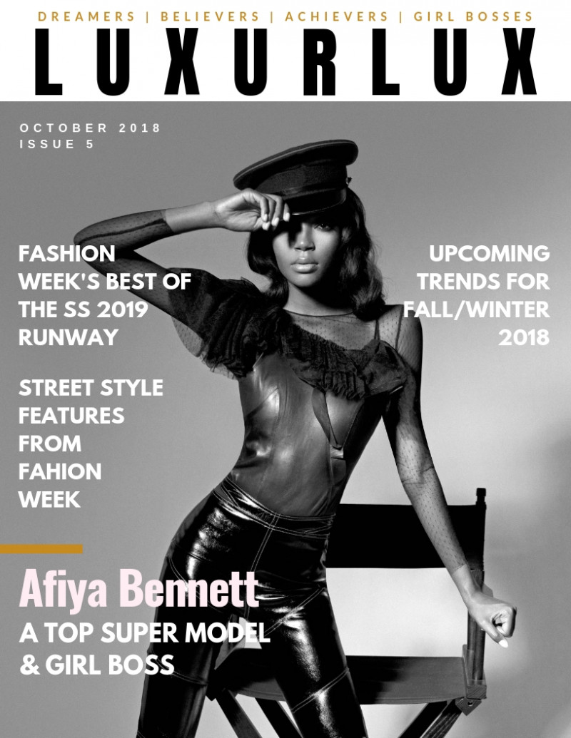 Afiya Bennett featured on the Luxur Lux cover from October 2018