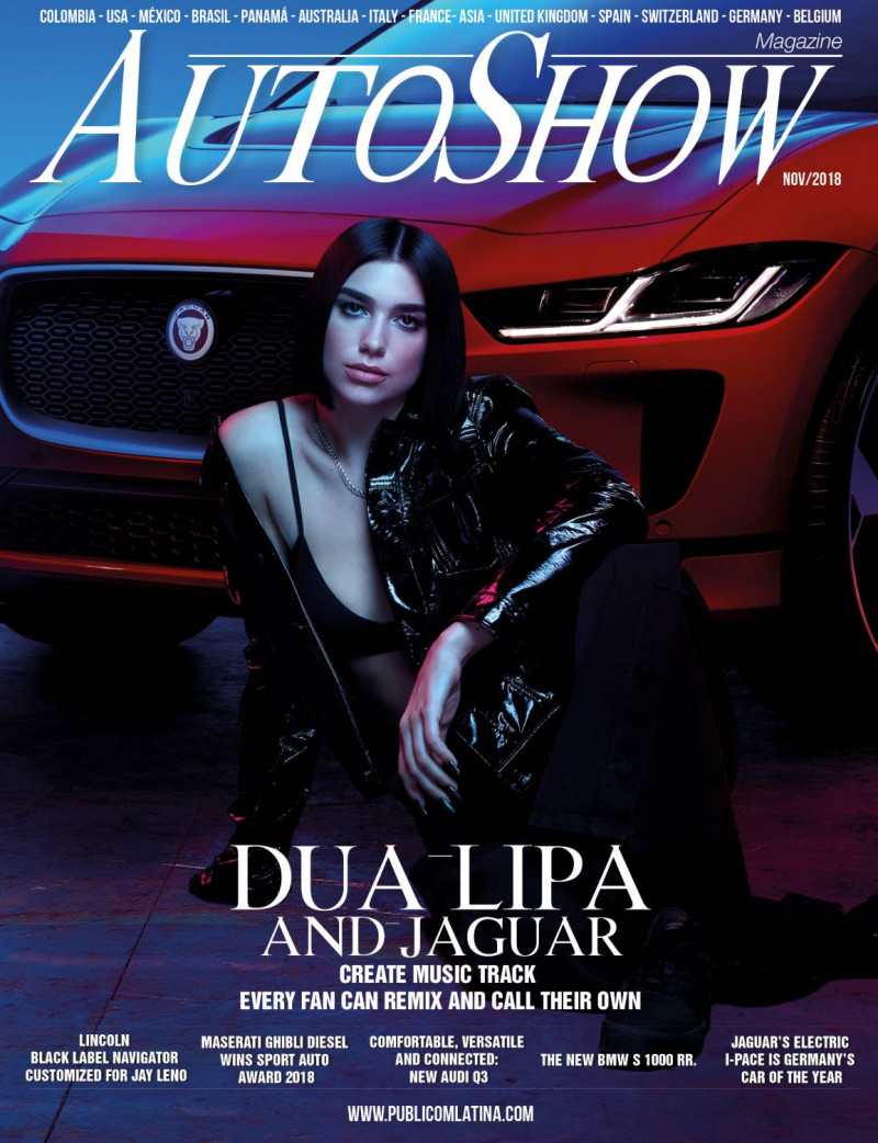 Dua Lipa featured on the AutoShow cover from November 2018