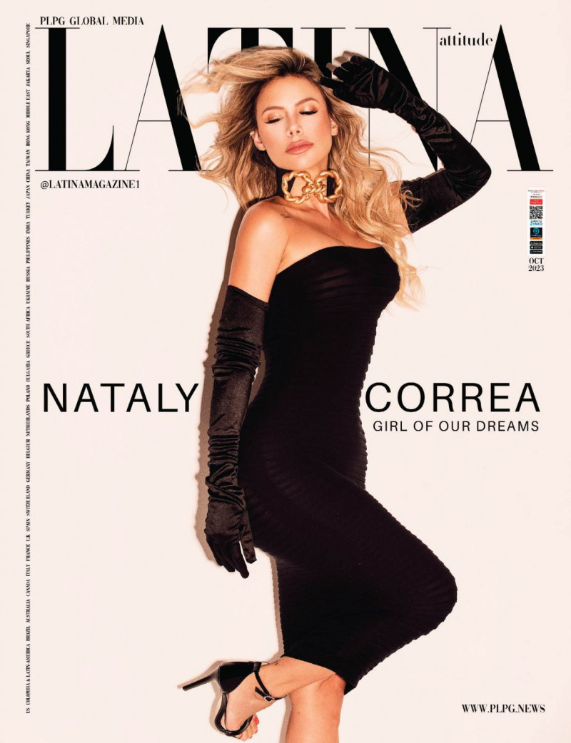 Nataly Correa featured on the Latina Attitude cover from October 2023