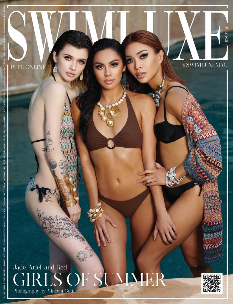 Jade, Ariel, Red featured on the Swimluxe cover from July 2021