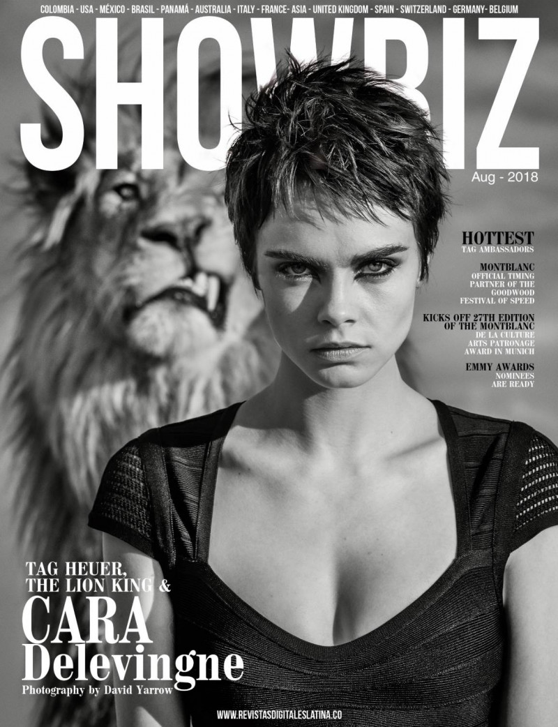 Cara Delevingne featured on the Showbiz cover from August 2018