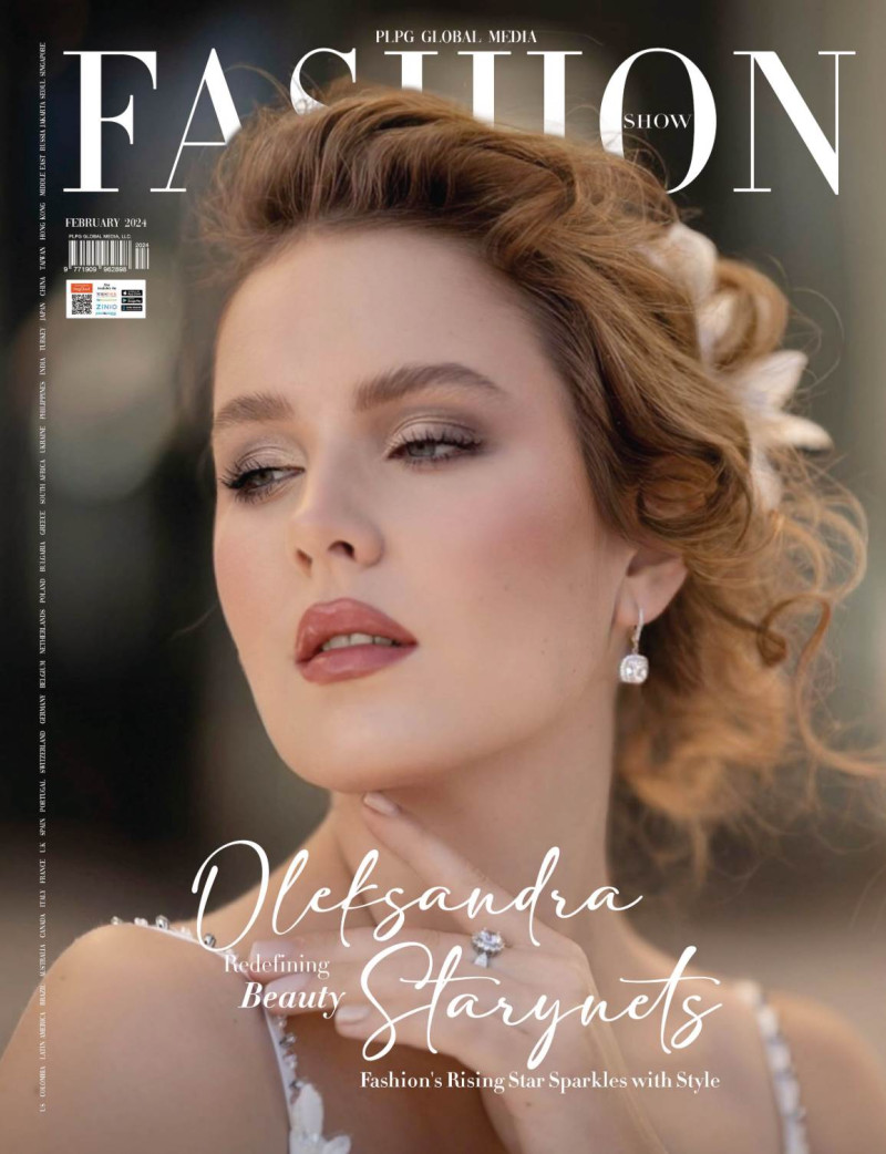 Oleksandra Starynets featured on the Fashion Show cover from February 2024