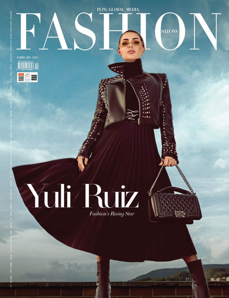 Yuli Ruiz featured on the Fashion Show cover from February 2025