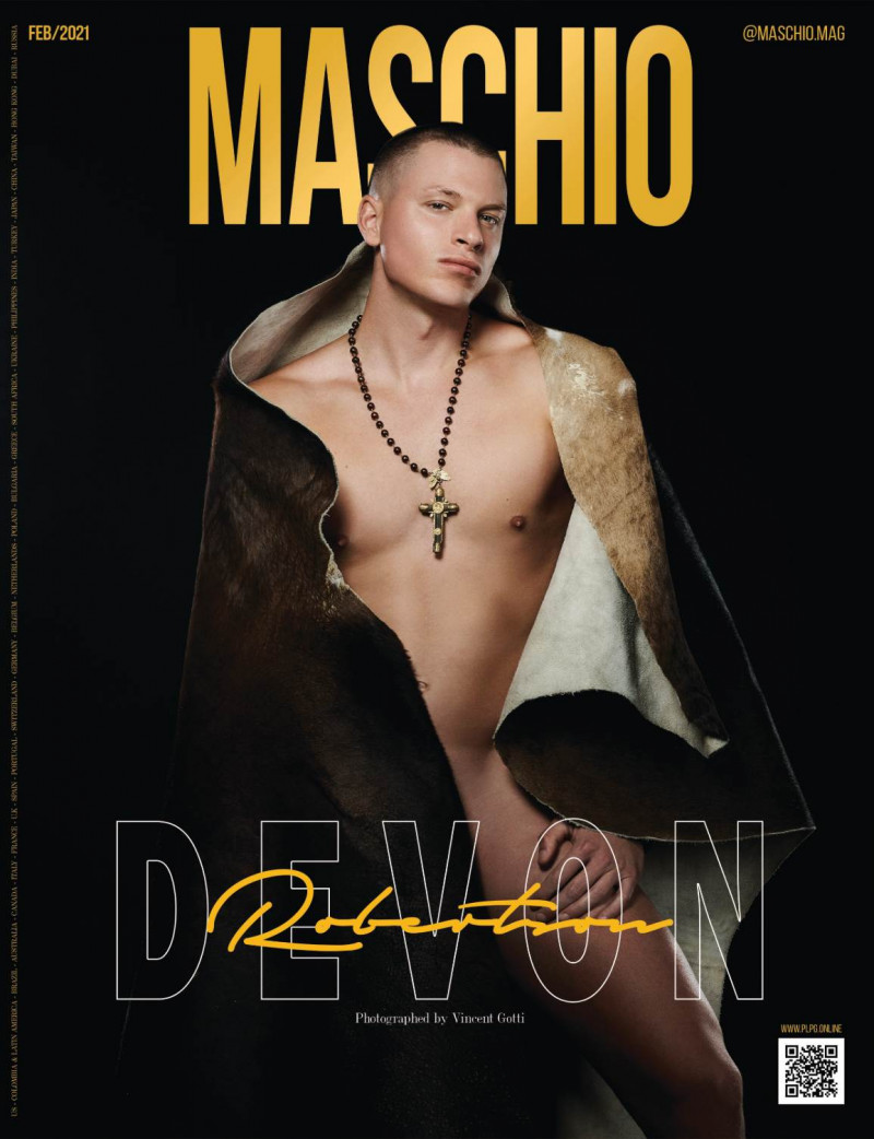 Devon Robertson featured on the Maschio cover from February 2021