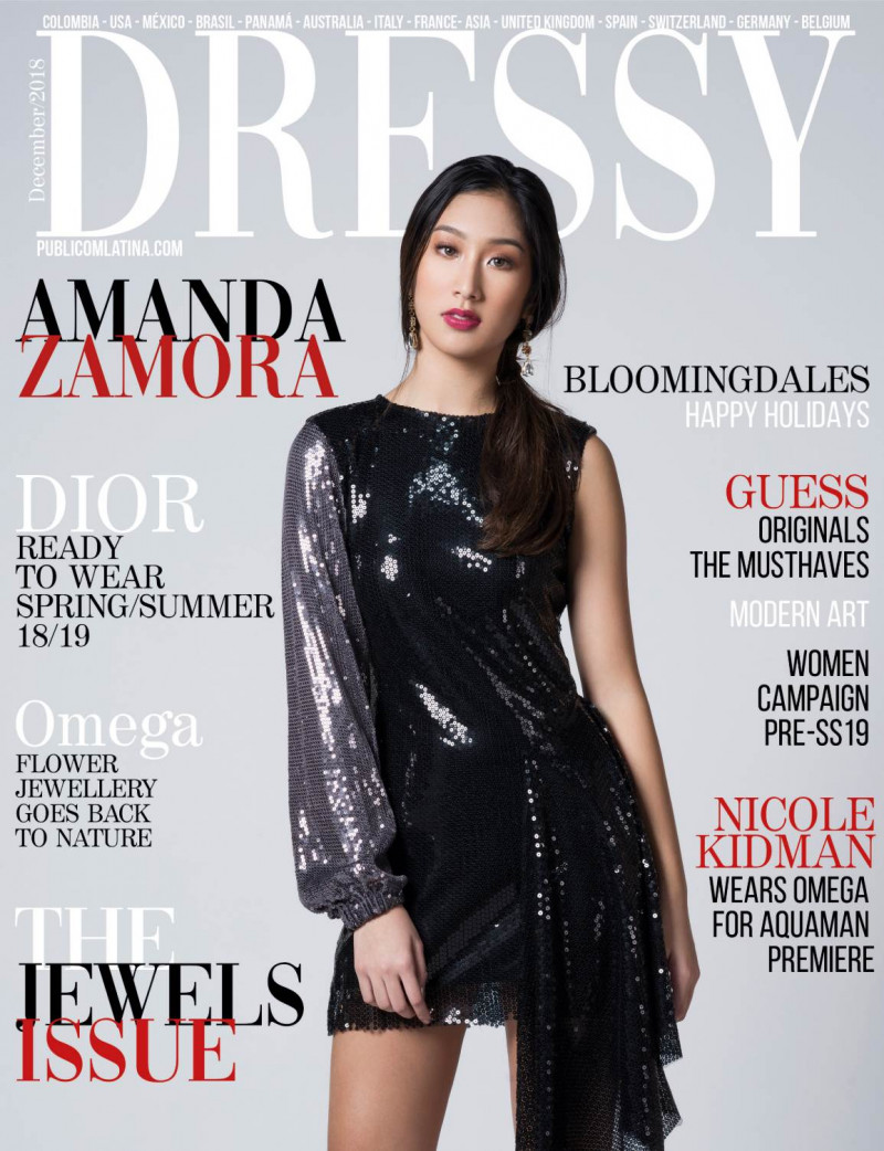 Amanda Zamora featured on the Dressy cover from December 2018