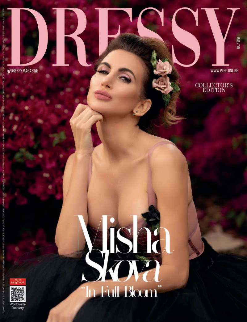 Misha Skova featured on the Dressy cover from July 2021