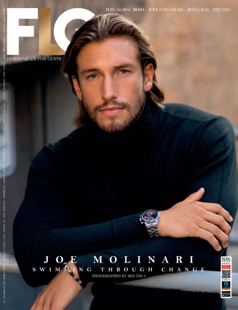 Joe Molinari featured on the FLG - Fashion & Lux for Gents cover from December 2021