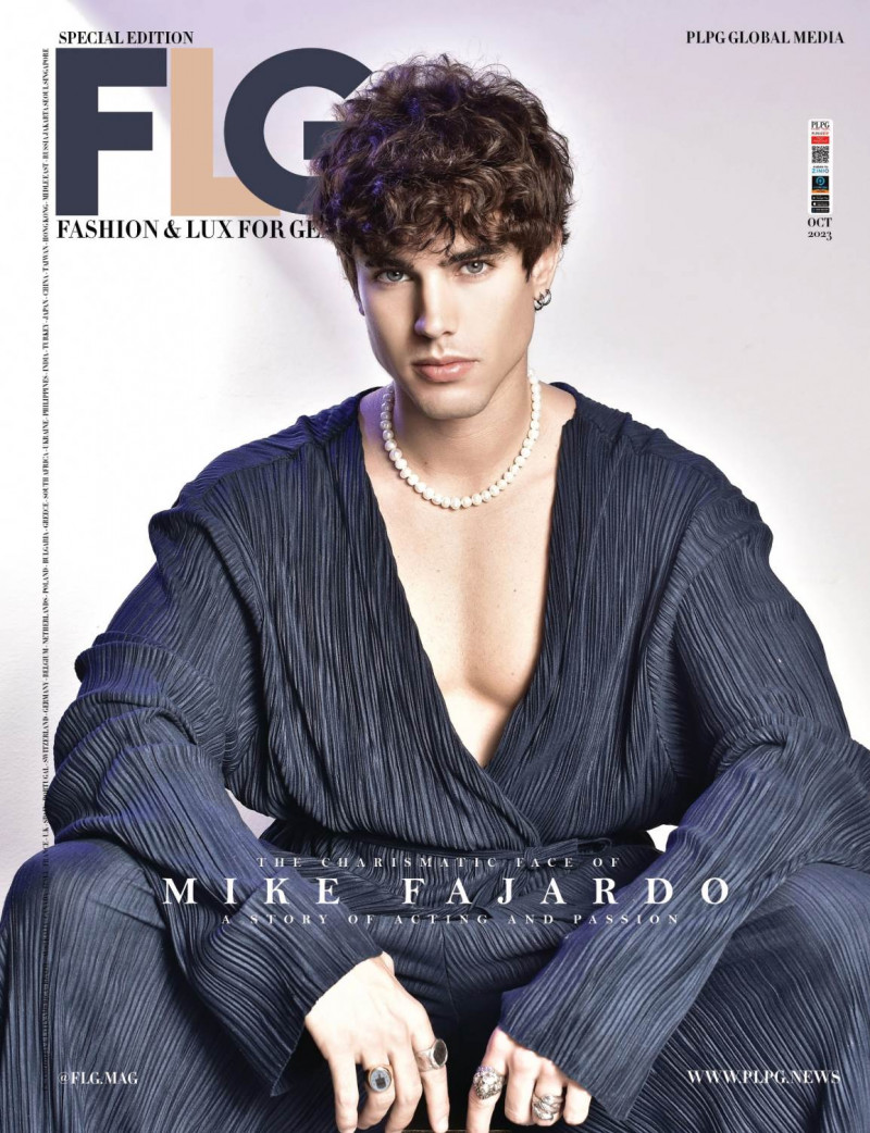 Mike Fajardo featured on the FLG - Fashion & Lux for Gents cover from October 2023