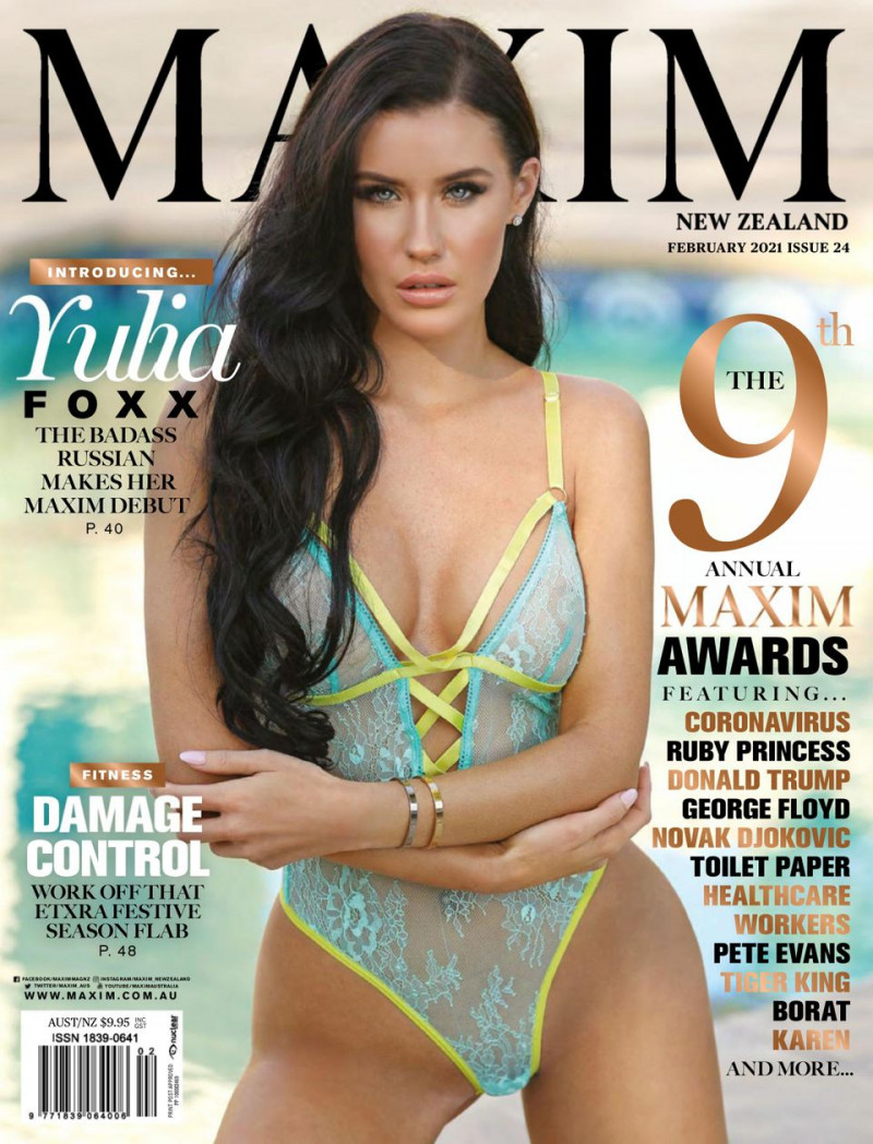 Yulia Foxx featured on the Maxim New Zealand cover from February 2021