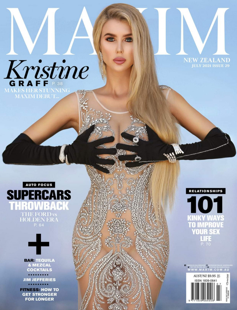 Kristine Graff featured on the Maxim New Zealand cover from July 2021