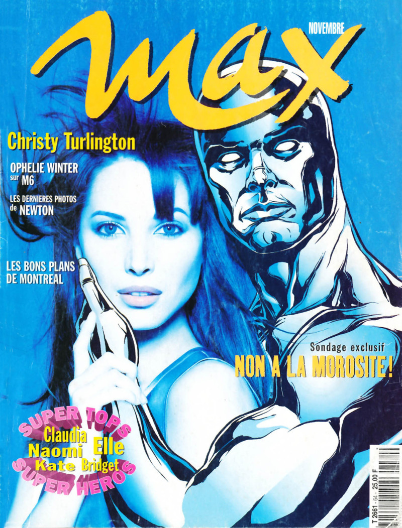 Christy Turlington featured on the Max France cover from November 1994