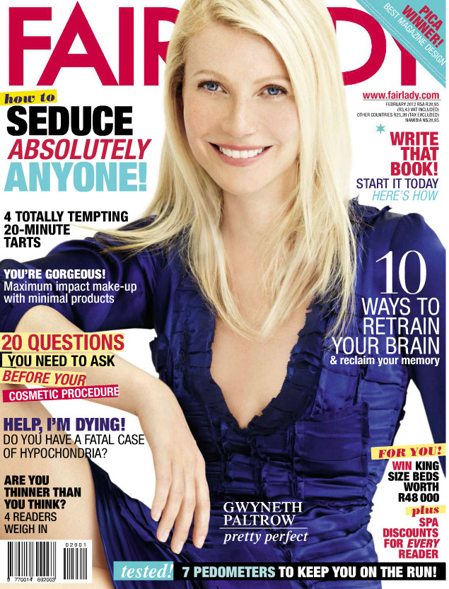 Gwyneth Paltrow featured on the Fairlady cover from February 2012