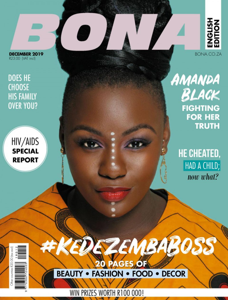 Amanda Black featured on the Bona cover from December 2019