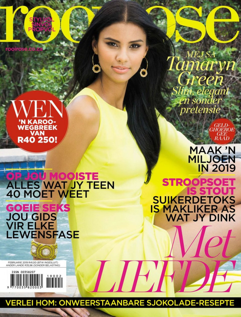 Tamaryn Green featured on the rooi rose cover from February 2019