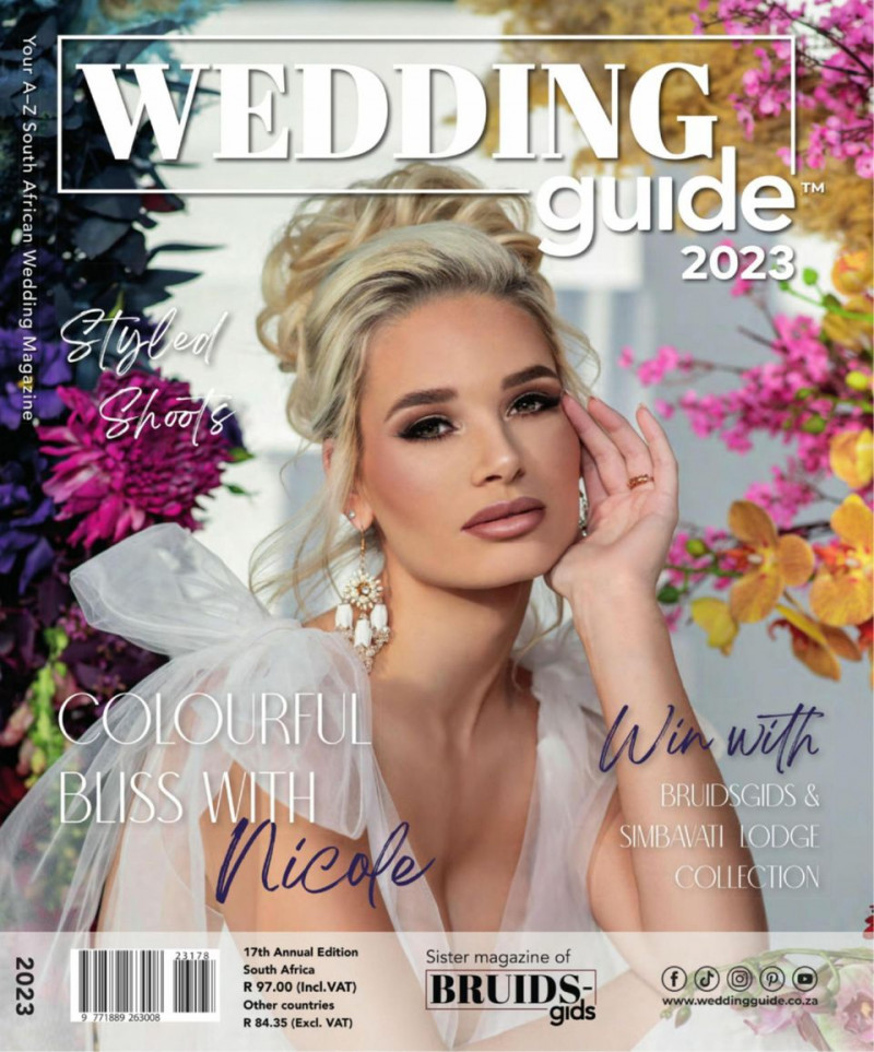 Nicole Wilmans featured on the Wedding Guide cover from January 2023