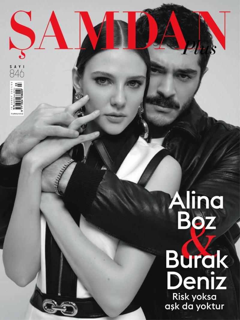 Alina Boz, Burak Deniz featured on the Samdan Plus cover from February 2021