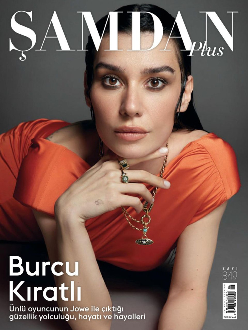 Burcu Kiratli featured on the Samdan Plus cover from March 2021