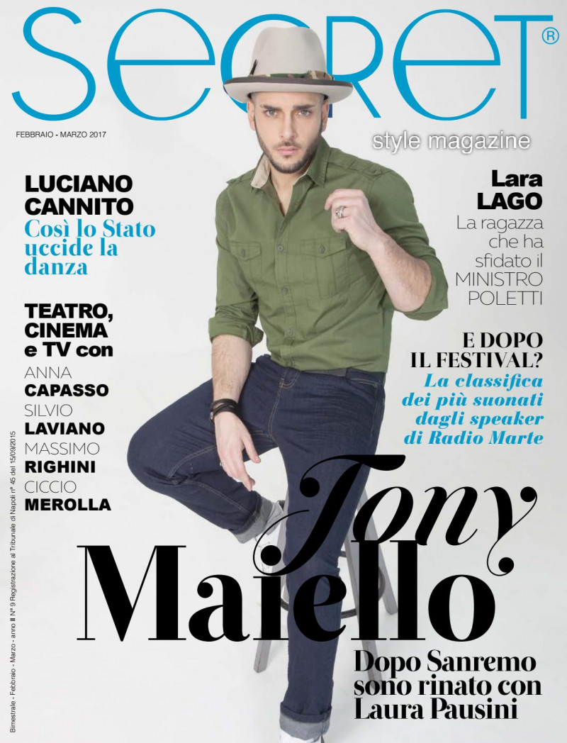 Tony Maiello featured on the Secret Style magazine cover from February 2017