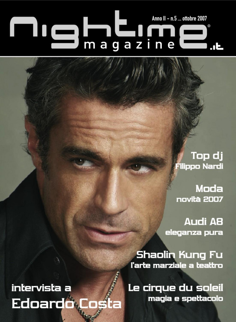 Edoardo Costa featured on the Nightime Magazine cover from October 2007