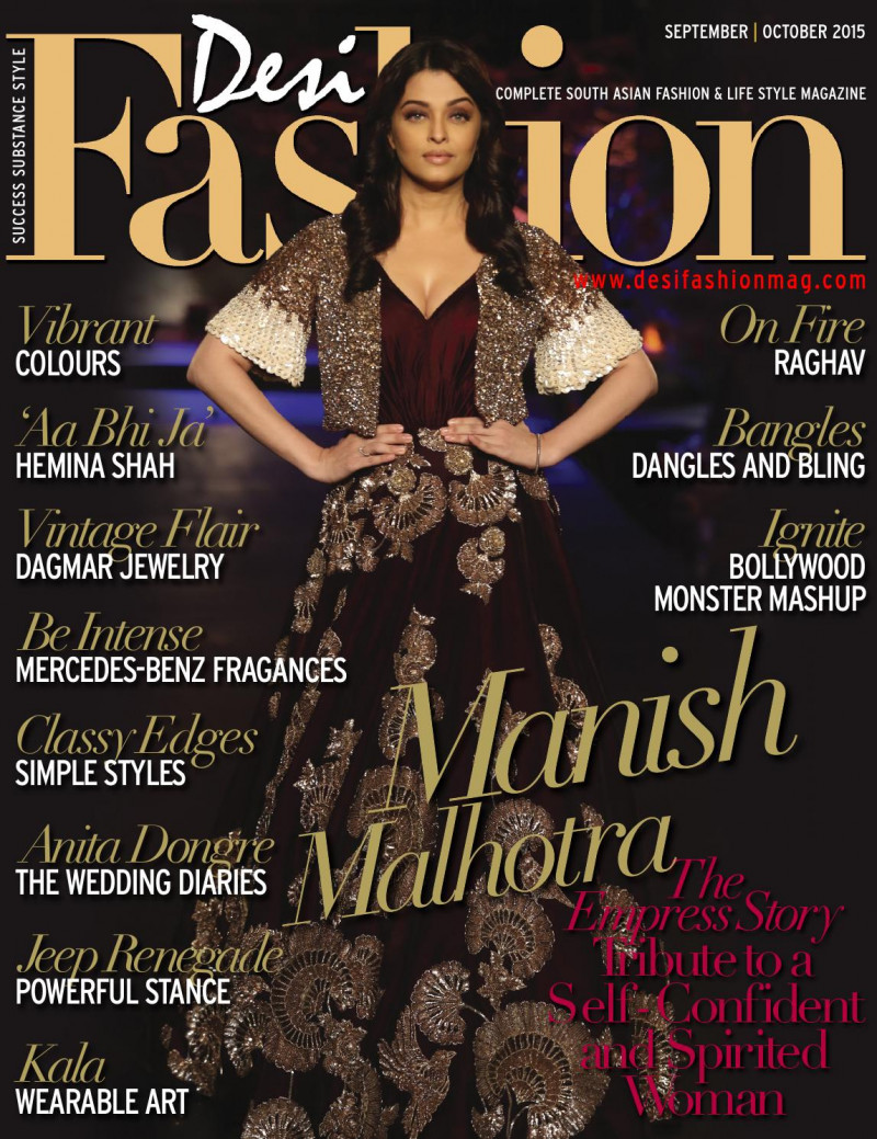 Aishwarya Rai featured on the Desi Fashion cover from September 2015