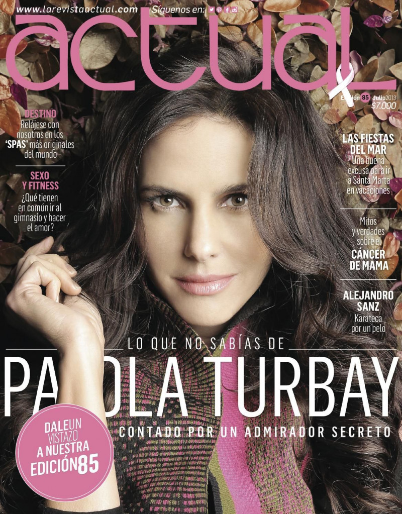 Paola Turbay featured on the La Revista Actual cover from July 2013