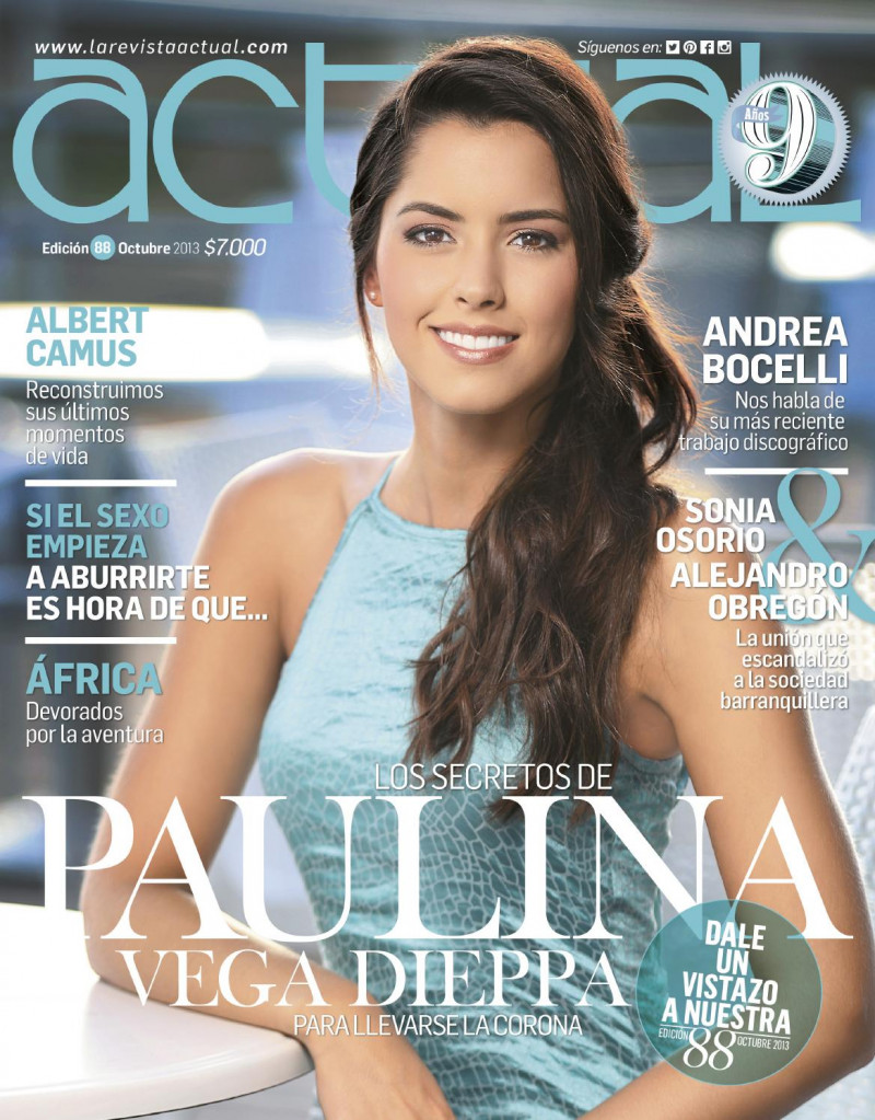 Paulina Vega featured on the La Revista Actual cover from October 2013