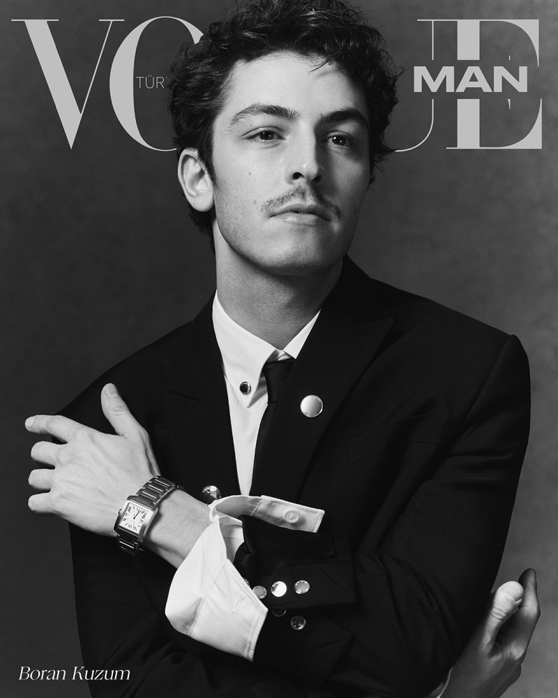 Boran Kuzum featured on the Vogue Man Turkey cover from February 2023