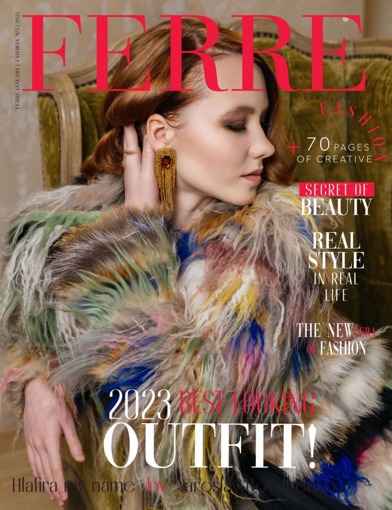 Hlafira Davydiuk featured on the Ferre cover from January 2023