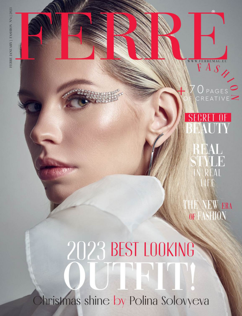 Uliana Nikitina featured on the Ferre cover from January 2023