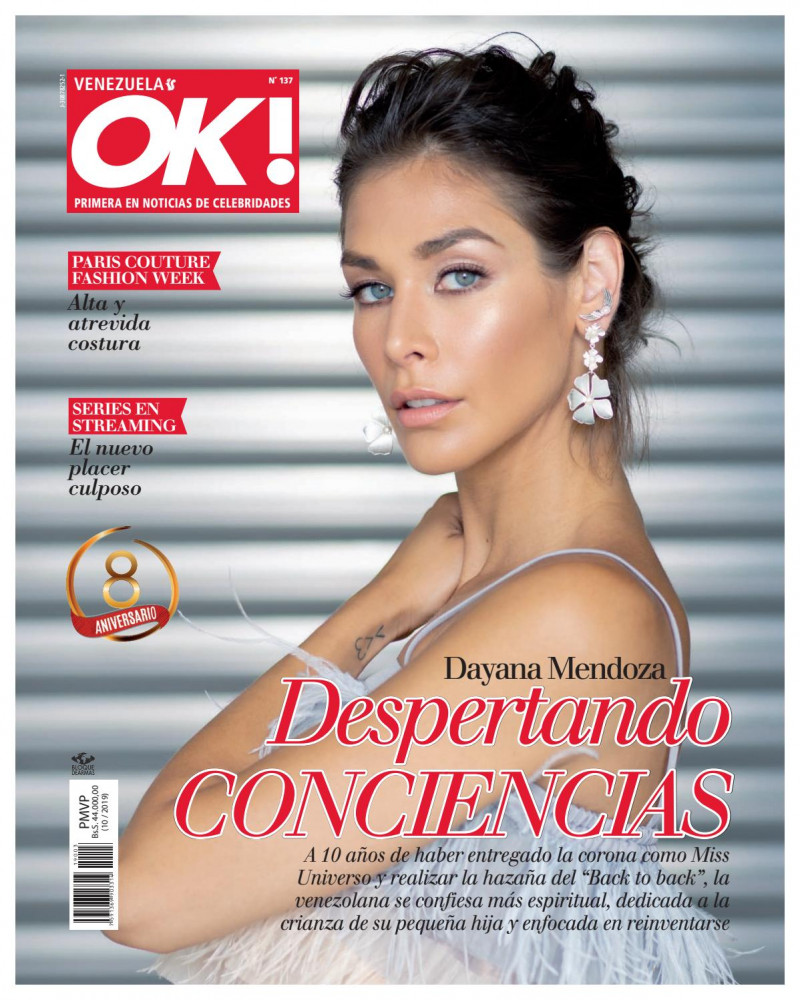 Dayana Mendoza featured on the OK! Magazine Venezuela cover from October 2019