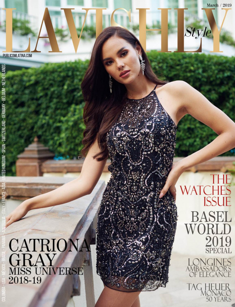 Catriona Gray featured on the Lavishly Style cover from March 2019