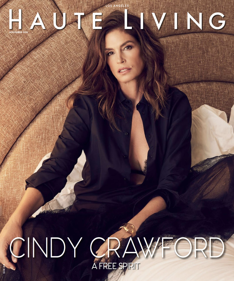 Cindy Crawford featured on the Haute Living cover from November 2022