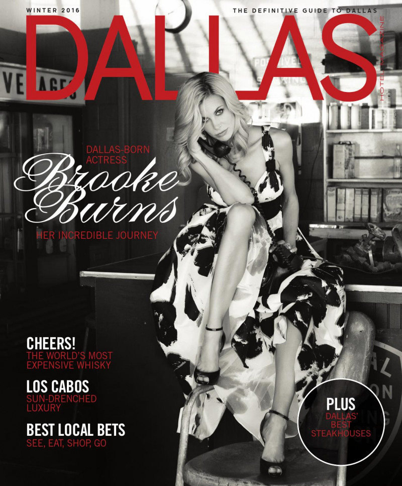 Brooke Burns featured on the Dallas Hotel Magazine cover from December 2016