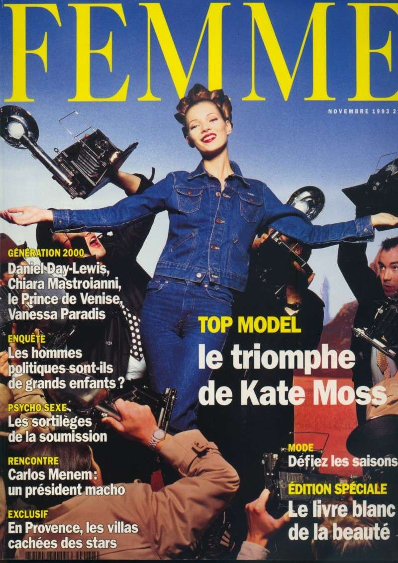 Kate Moss featured on the Femme Colombia cover from November 1993